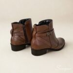 Bota Feminina de Couro Tan - 852 - Imagem 7