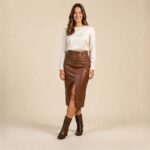 Bota Feminina de Couro Bico Fino e salto alto Moca - 990 - Imagem 4