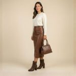 Bota Feminina de Couro Bico Fino e salto alto Moca - 990 - Imagem 7