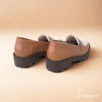 Mocassim Tratorado de Couro Caramelo/Off - 152.094 - Imagem 8