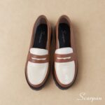 Mocassim Tratorado de Couro Caramelo/Off - 152.094 - Imagem 6
