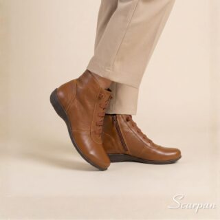 Bota de Couro Cano Curto Feminina 152.202 - Caramelo