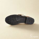 Solado tratorado em TR antiderrapante preto de calçado feminino scarpan
