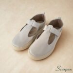Tênis vazado de couro feminino Off White Scarpan
