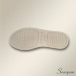Visão da sola TR do tênis de couro com velcro ajustável marrom