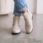 Bota Feminina em Couro Off White - Maya - Imagem 3